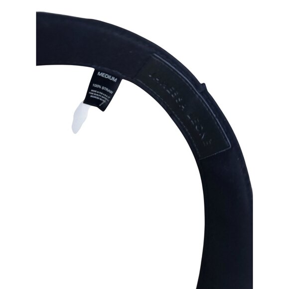 JANESSA LEONE Ivory Banded Straw Wide Brim Hat Size Medium - Picture 9 of 9